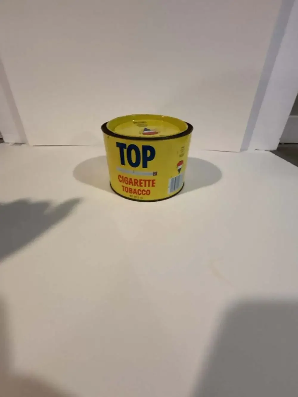 Vintage Top Cigarette Tobacco Container Tin Litho RJ Reynolds w/Wkg. Lid & Tab
